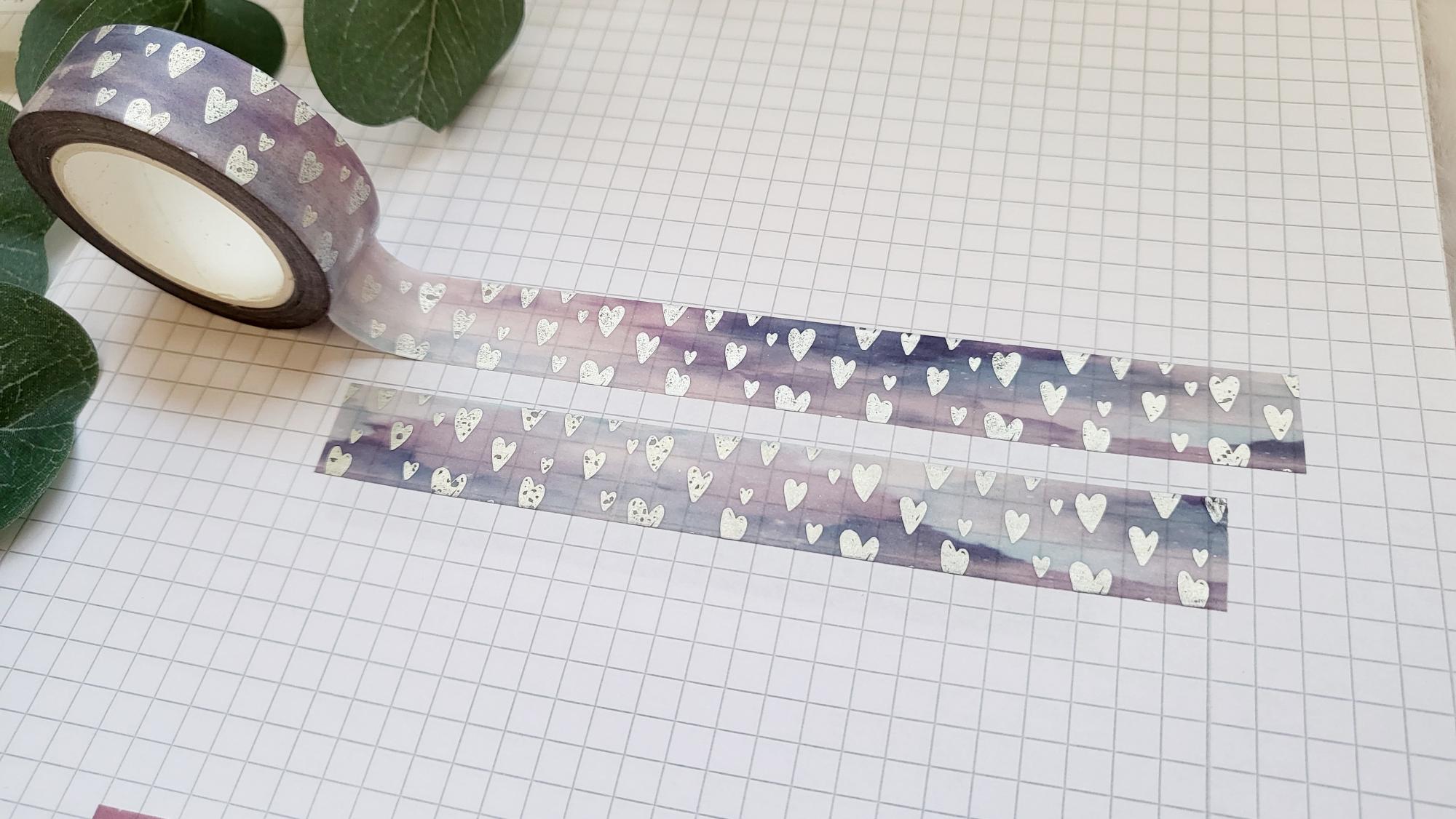 Washi Tape Hearts Watercolour